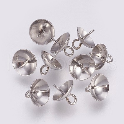 Tarnish Resistant 201 Stainless Steel Cup Peg Bails Pendants STAS-I088-M-01P-1