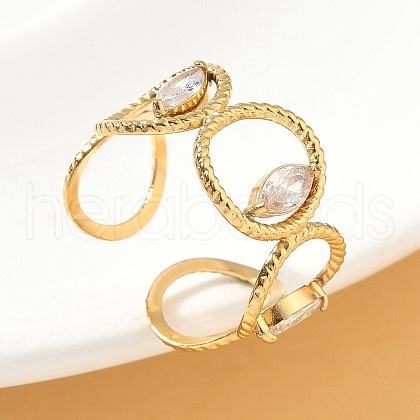 304 Stainless Steel Micro Pave Cubic Zirconia Rings RJEW-D310-03G-1