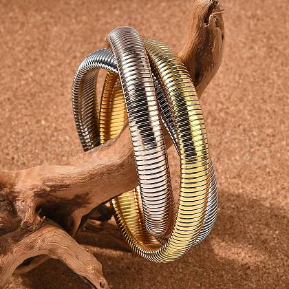304 Stainless Steel Stretch Bracelets BJEW-A031-01A-M-1