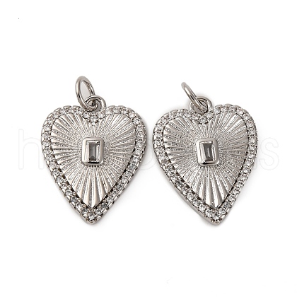 Brass Micro Pave Cubic Zirconia Pendants KK-P308-09P-1