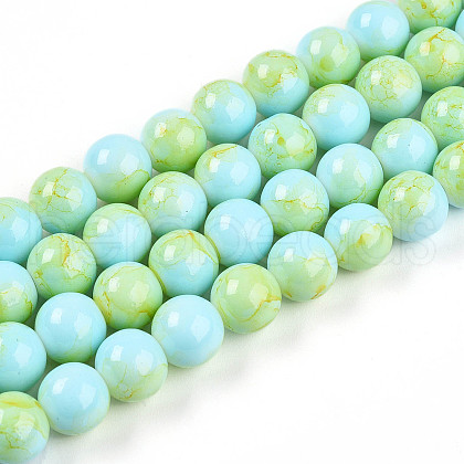 Baking Painted Glass Beads Strands DGLA-N003-10mm-C04-1
