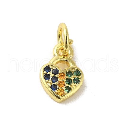 Real 18K Gold Plated Brass Pave Cubic Zirconia Pendants KK-M283-08E-02-1