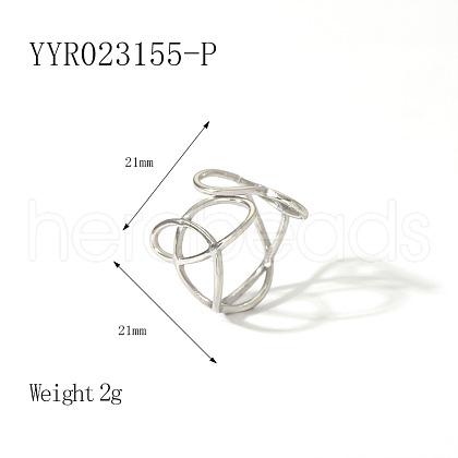 Vintage Stainless Steel Open Cuff Rings Simple Luxury Fashion Accessory DJ6365-8-1