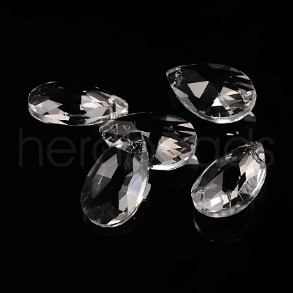 Faceted Teardrop Glass Pendants X-GLAA-O008-B01-1