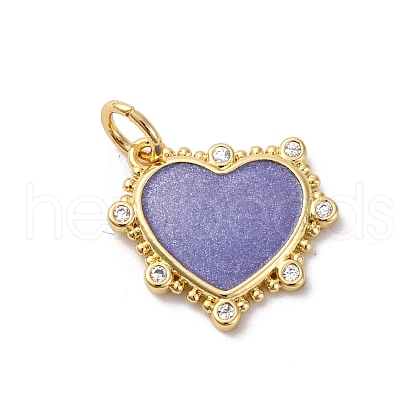 Brass Pave Cubic Zirconia with Enamel Charms KK-Q098-20G-A-1