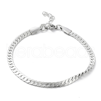 Non-Tarnish 304 Stainless Steel Curb Chain Bracelet BJEW-K226-01D-P-1