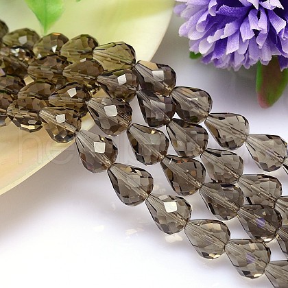 Faceted Teardrop Imitation Austrian Crystal Bead Strands G-M185-12x10mm-21A-1