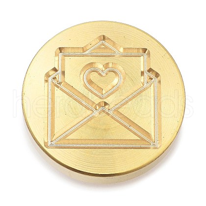 Golden Tone Wax Seal Brass Stamp Heads STAM-P002-01G-03-1