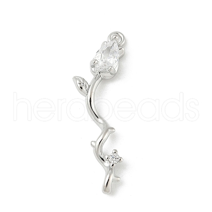 Brass Micro Pave Cubic Zirconia Pendants KK-M326-13D-P-1