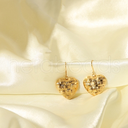 Stainless Steel Vintage French Heart Dangle Earrings for Women TI9368-2-1