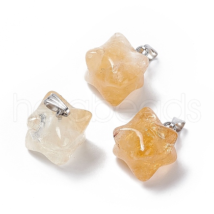 Natural Citrine Pendants G-C002-02G-1