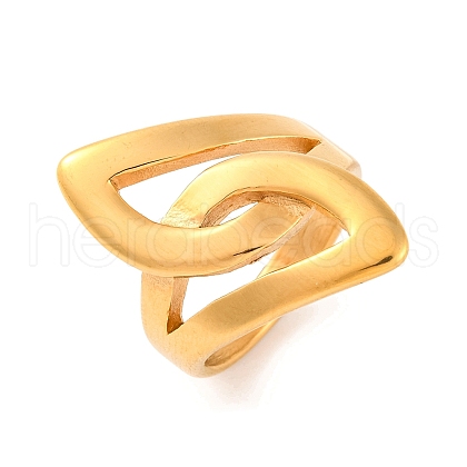 Ion Plating(IP) 304 Stainless Steel Knot Finger Rings for Women RJEW-S414-50B-G-1
