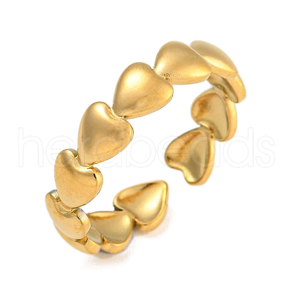 304 Stainless Steel Open Cuff Rings for Women RJEW-L125-07G-02-1