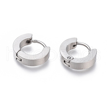 304 Stainless Steel Huggie Hoop Earrings EJEW-O087-09E-P-1