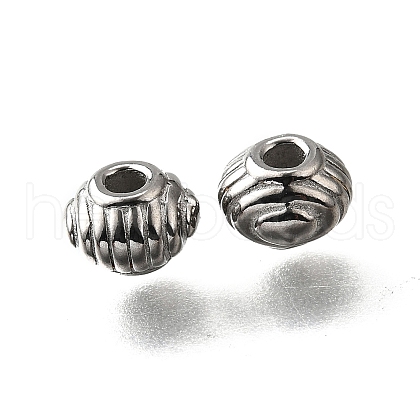 304 Stainless Steel Corrugated Beads STAS-V009-12E-P-1