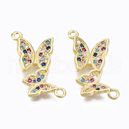 Brass Micro Pave Cubic Zirconia Links Connectors ZIRC-N039-121B-NF-1