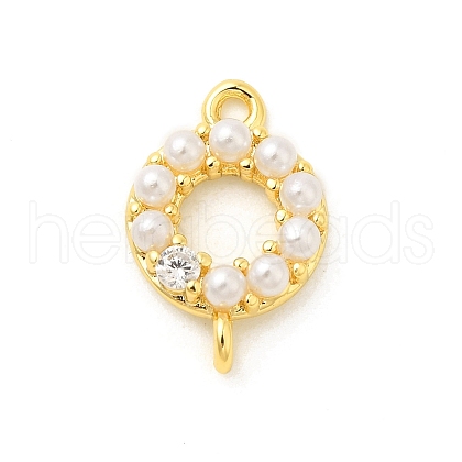 Rack Plating Brass Clear Cubic Zirconia Connector Charms KK-S396-06A-1