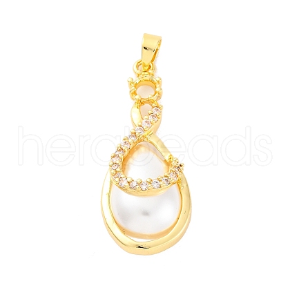 Brass Micro Pave Cubic Zirconia Pendants KK-F894-02G-1