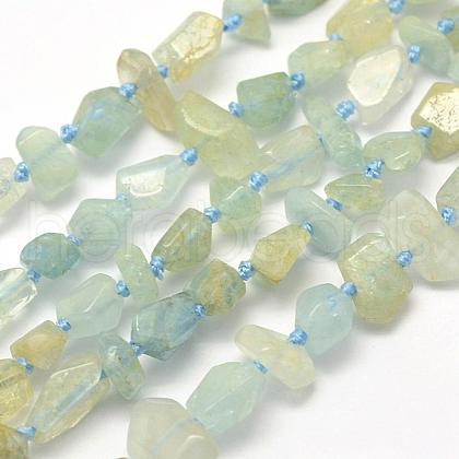 Rough Raw Natural Aquamarine Beads Strands G-K202-33A-1