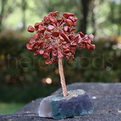 Natural Red Jasper Chips Tree Decorations PW-WG91683-09-1