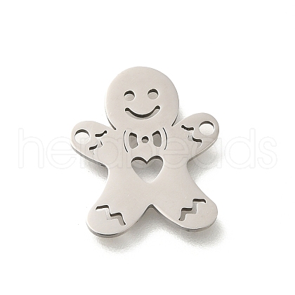 201 Stainless Steel Laser Cut Connector Charms STAS-R132-10P-1