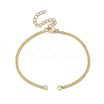 Brass Curb Chains Bracelet Makings AJEW-JB01224-1