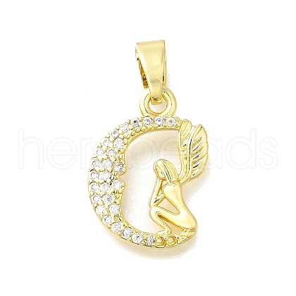 Brass Micro Pave Cubic Zirconia Pendants KK-Z102-18G-1