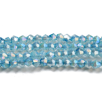Baking Painted Transparent Glass Beads Strands DGLA-F002-04E-1