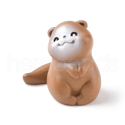 Resin Otter Figurines Ornament DJEW-E015-02F-1