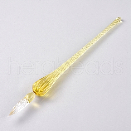 Handmade Glass Dip Pen AJEW-WH0121-43F-1