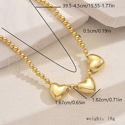 Element Heart Brass Beaded Necklaces for Women TT0100-5-1