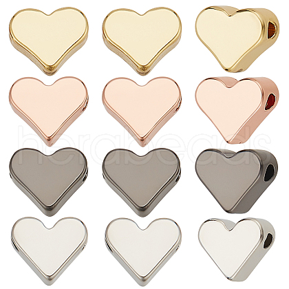 12Pcs 4 Colors Brass Beads KK-LP0001-03-1