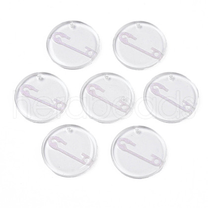 Transparent Resin Pendants RESI-N030-005A-1
