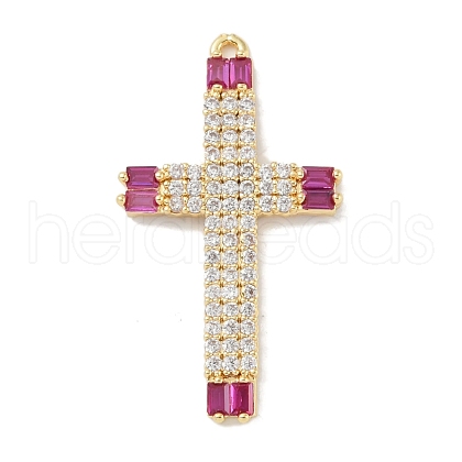 Rack Plating Brass Micro Pave Cubic Zirconia Pendants KK-A224-16G-03-1