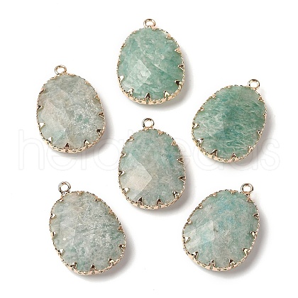 Natural Amazonite Faceted Pendants G-Q169-01G-02-1