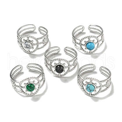 304 Stainless Steel Open Cuff Rings RJEW-C079-09P-1