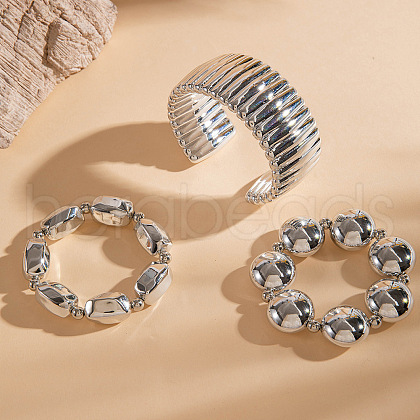 Oval Alloy & Iron Bangles Set FS-WGB93A7-13-1