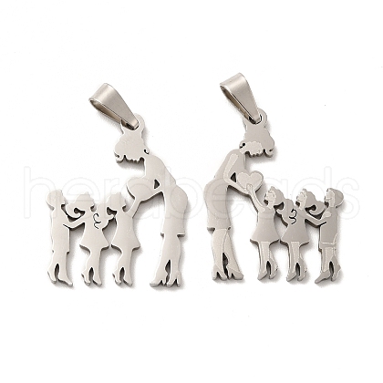 Non-Tarnish Mother's Day/Teachers' Day 201 Stainless Steel Pendants STAS-K251-024P-1