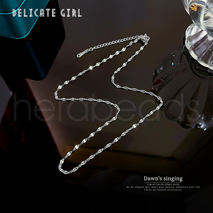 Rose Gold Chain Necklace with Lip Charm - 40+5cm Stainless Steel ST2695104-1