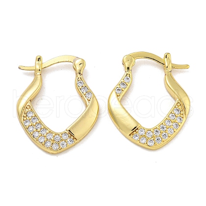 Rack Plating Brass Micro Pave Clear Cubic Zirconia Hoop Earrings EJEW-I313-03G-1