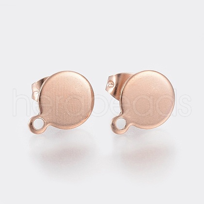 Ion Plating(IP) 304 Stainless Steel Stud Earring Findings STAS-K184-02-02RG-1
