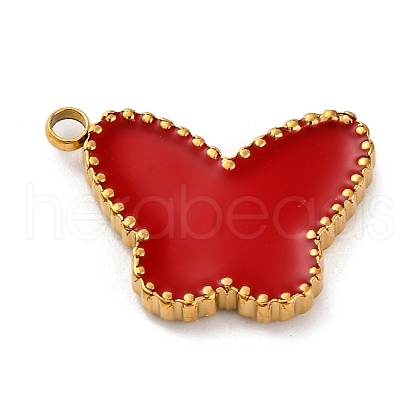 Ion Plating(IP) 304 Stainless Steel Enamel Pendants STAS-A102-01G-04-1