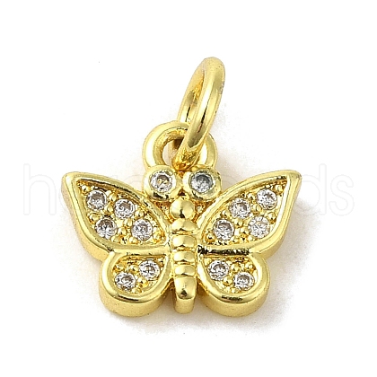 Real 18K Gold Plated Brass Pave Cubic Zirconia Pendants KK-M283-10D-01-1