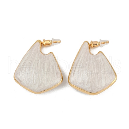 Brass Enamel Stud Earrings EJEW-Q391-01G-03-1