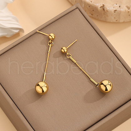 Fashionable 304 Stainless Steel Round Dangle Stud Earrings FS-WG82355-03-1