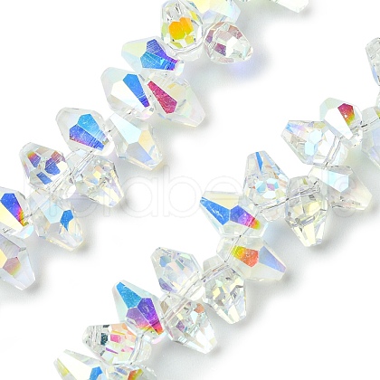 Transparent Electroplate Glass Beads Strands GLAA-K064-06A-AB01-1