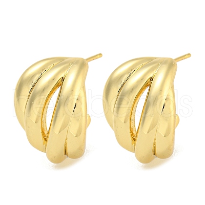 Rack Plating Brass Stud Earrings EJEW-C102-27G-1