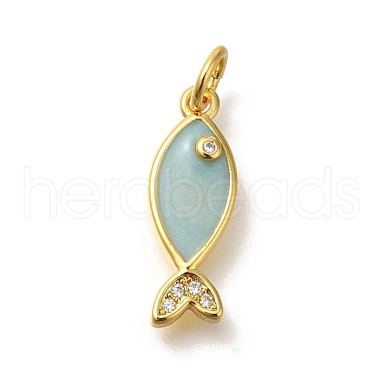 Brass Cubic Zirconia Pendants KK-M295-14G-02-1