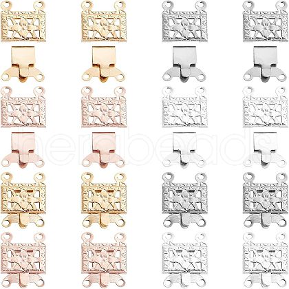 Unicraftale 40 Sets 4 Colors 304 Stainless Steel Box Clasps STAS-UN0023-03-1