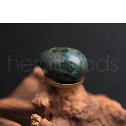 Natural Moss Agate Egg Figurines Statues for Home Office Desktop Decoration PW-WG1DC51-13-1